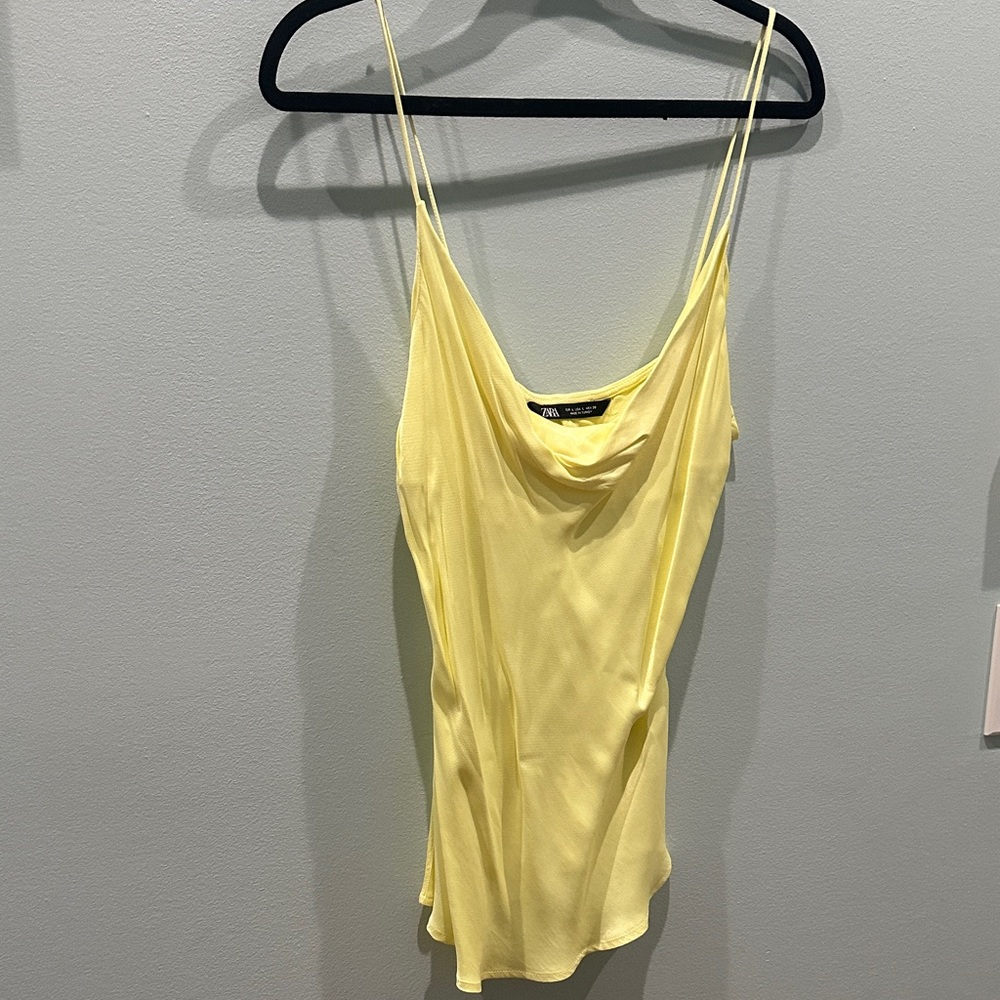Zara Light Yellow Camisole Top size large